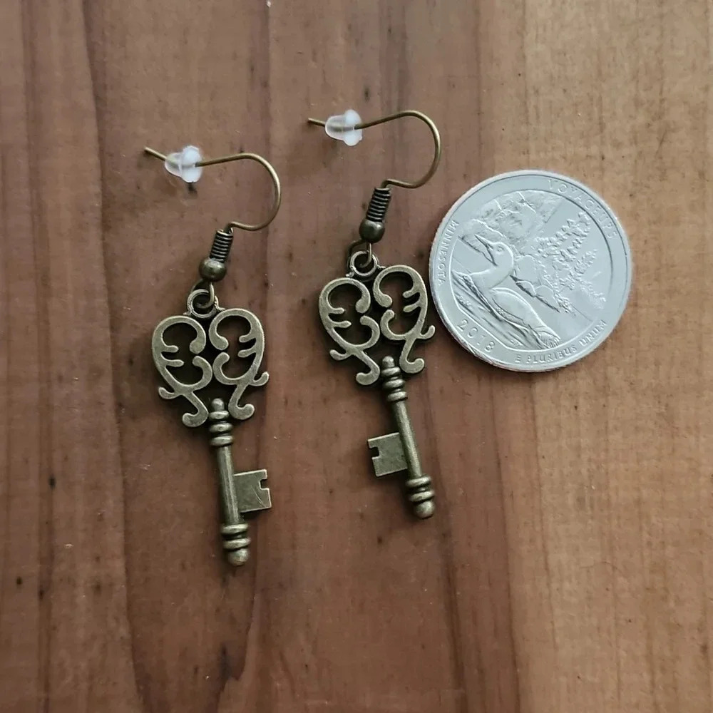 Vintage Key Earrings